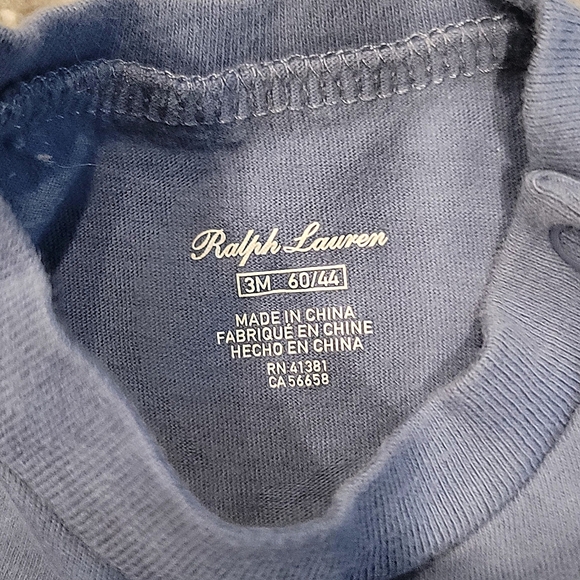 Ralph Lauren Baby Boy Blue Short Sleeve T-Shirt W Sailboat Graphic sz 3 mos - Picture 4 of 5